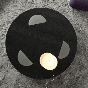 Italialainen suunnittelu ruostumaton teräs jalka suuri ylellinen musta lasi pyöreä kahvipöytä moderni olohuoneen huonekalut