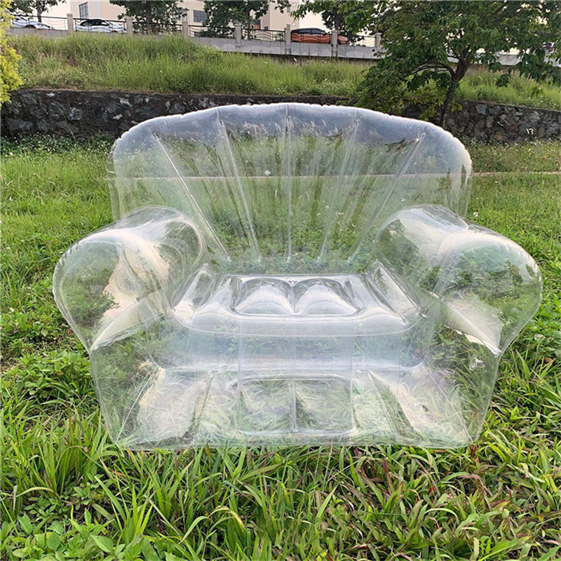 PVC läpinäkyvä puhallettava sohva, ulkona makuuhuone parveke vapaa, yksi puhallettava taitto tuoli