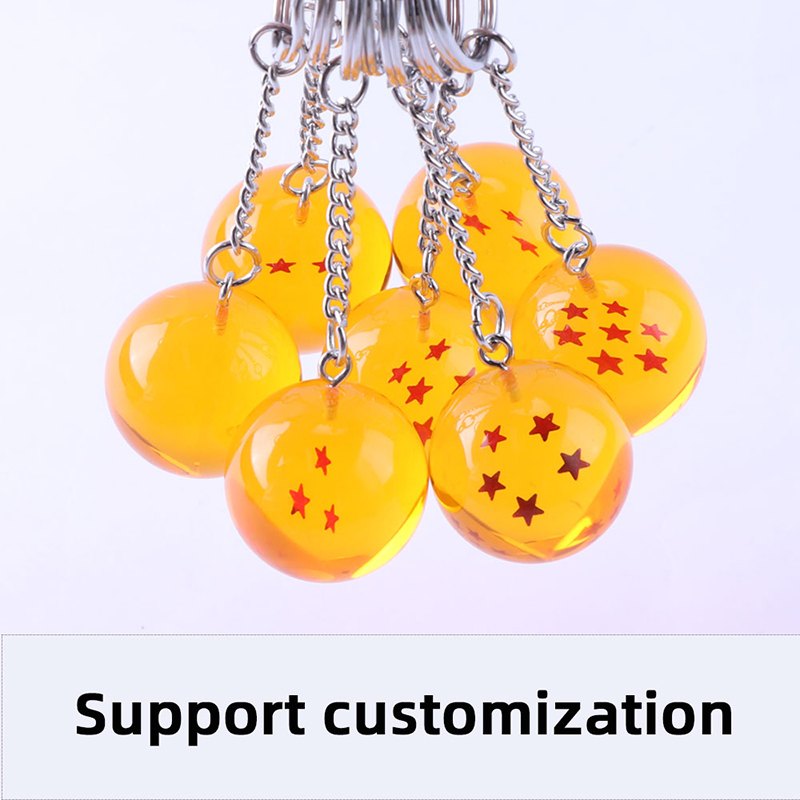 Dragon Ball Z 7 Stars Balls 2,7 cm PVC Figures Lelut Keychain Pendant Star Dragon Ball Z KeyRing Sarjakuvafanit Kokoelma Uusia lahjoja lapsille