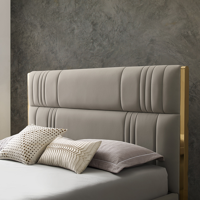 Italialainen hotelli moderninahkainen sänky 1,8 m kaksinkertainen ylellinen sänky King -size makuuhuonekalut