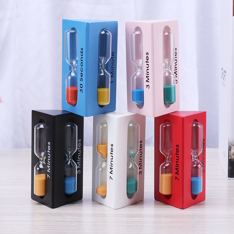 3-in-1 3/5/7 minuutin kolmionmuotoiset puiset hiekkatiimalasit Lapset Kellon ajastin Sandglass Home Corcoration Ampulheta Secret Gift