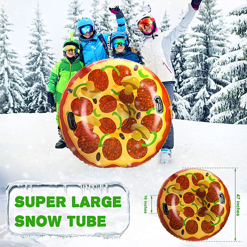puhallettavat pizza -lumiputken kelkkailulelut, lumilelut lapsille ulkona