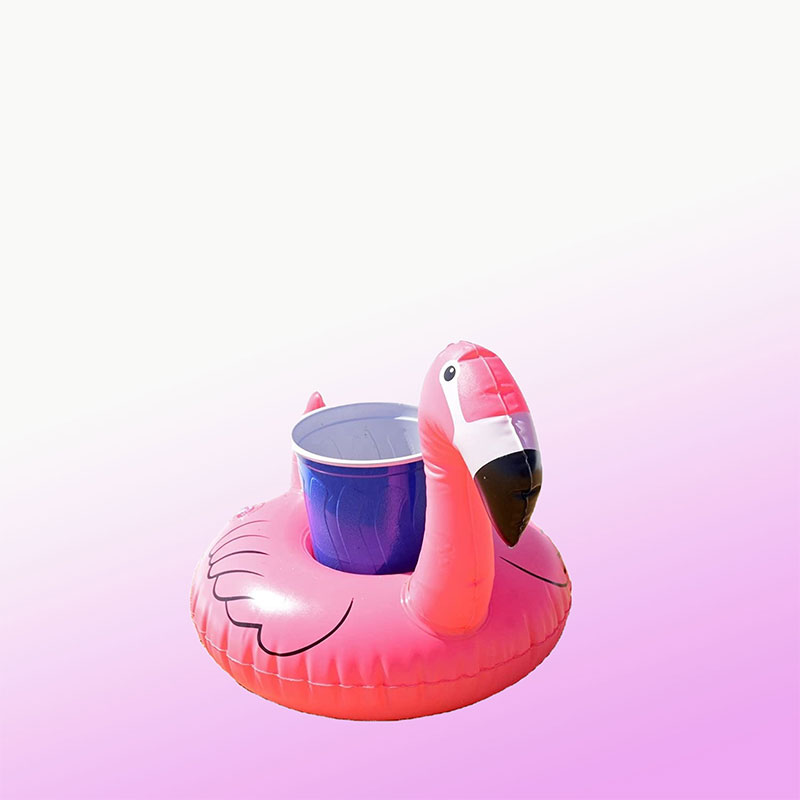 mini kuppi pidike puhallettava flamingo juoma kelluva vesijuoma istuin