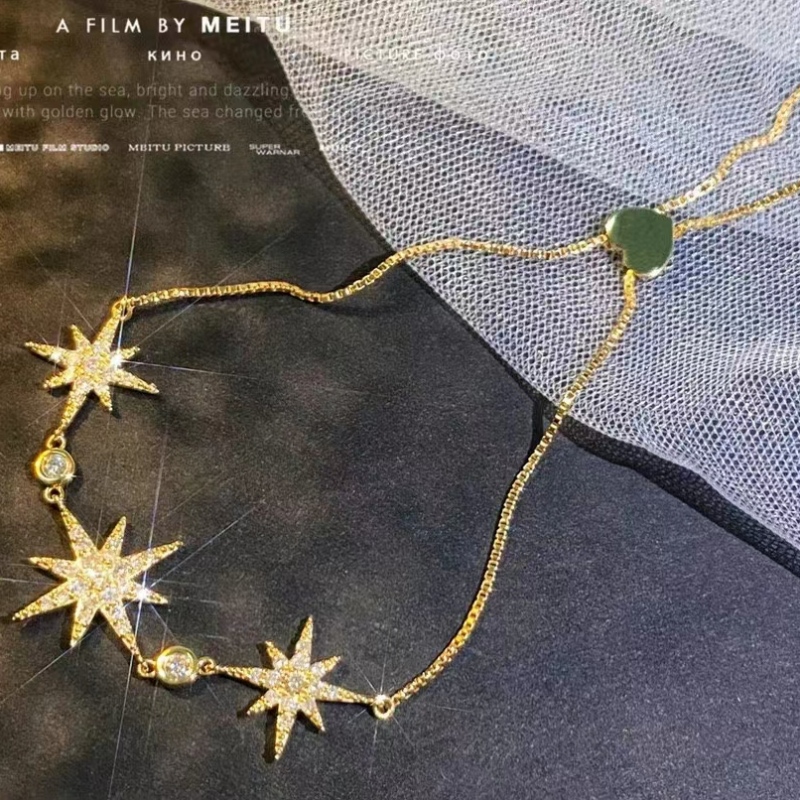 TUOCHEN -korujen muoti Uusi muotoilu 18K/14K/10K GOLD DIAMOND STAR -Rannekoru