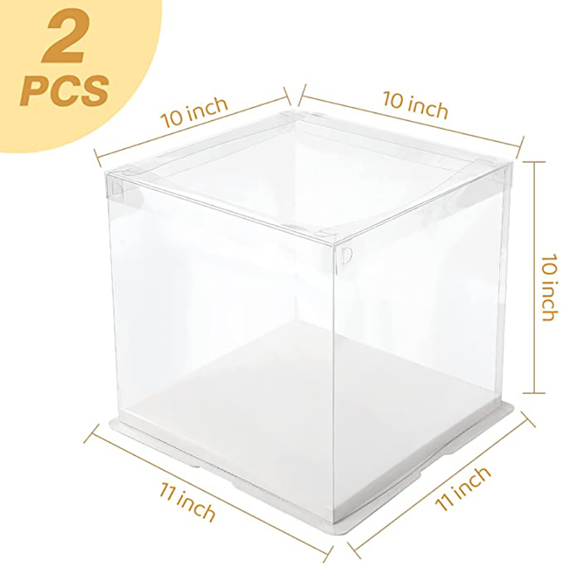 Kirkas suosiolaatikot 10 x 10 x 10 tuumaanauhoilla, muovilahjarasiat läpinäkyvät laatikot hääjuhlia varten
