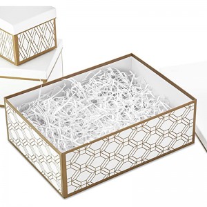 Hallmark -sisäkkäiset lahjapakkaukset kannet ja täyttö (3, valkoinen ja kulta, valikoituja kokoja) häät, morsiamen suihkut, morsiusneitot, joulu, Hanukkah, syntymäpäivät, ystävänpäivä \\\\\\\\\\\\ päivä