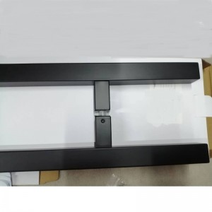 SS-031 Musta korkealaatuinen ruostumattomasta teräksestä valmistettu lasi ovi työntämä vedä kahva H muoto kaksinkertainen sivu, 24 tuumaaneliömäinen liukuovenkahva