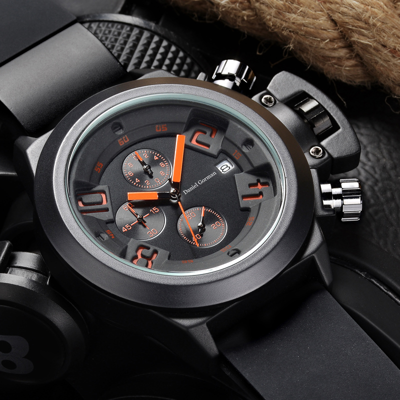 Daniel Gormantop -brändi Luxury Sport Watch Mies Armeija kellot Sininen kumihihna automaattiset vedenpitävät kellot RM2208