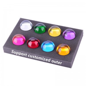 Mukautetut fengshui -koristeet kodinsisustus kirkas kupoli värikäs pallo hartsikide Akryylikierros pallonpuolisko paperipaino sarja