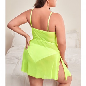 Kukka kirjontaverkko rako reisi cami Nighes Seksikäs mesh -yöpuku