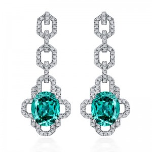 TUOCHEN -korut mukautettu sterling hopea 925 korkealla hiilimakenttikivikorvakorulla