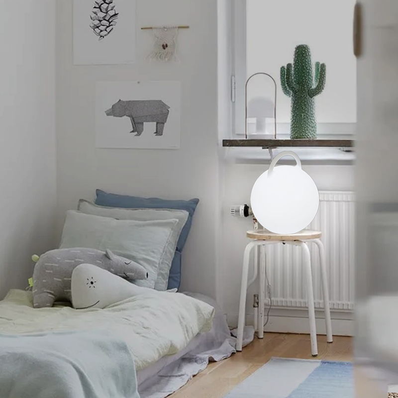 LED -värikäs ilmakehän sängyn pöytävalaisin, kahva kosketusohjaus langaton lataus pyöreä moderni pöytävalaisin kaiuttimilla
