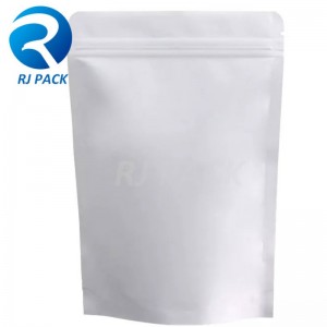 100% kierrätettäviä metalloituja stand up -pusseja vetoketjulla