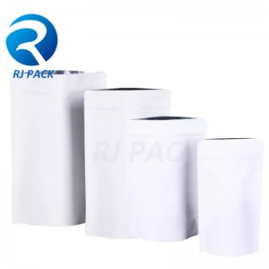 100% kierrätettäviä metalloituja stand up -pusseja vetoketjulla