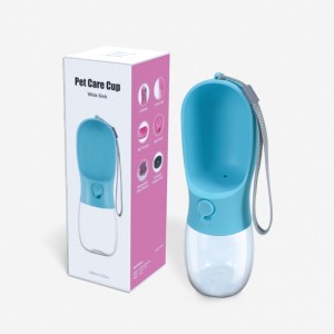 Elintarvikelaatuinen muovinen vuotokestävä kannettava pentuveden annostelija koiran vesipullo juoma -syöttölaitteella lemmikkieläimille ulkoilma -retkeilymatka