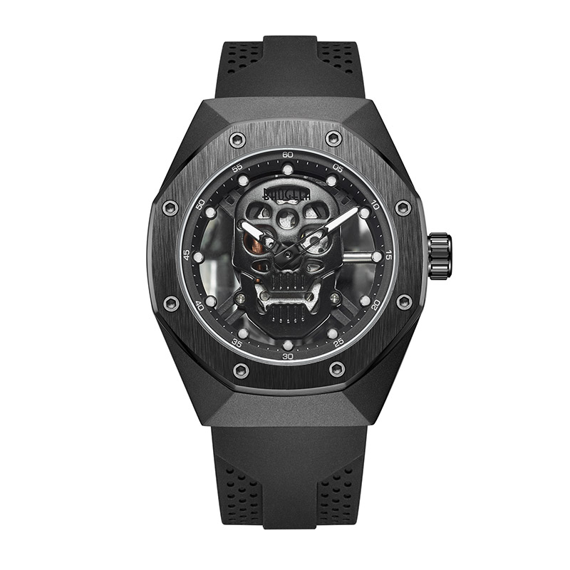 Baogela Skeleton tarkkailee miehiä, jotka ontto vedenpitäväksi rannekellolle Skull Dial Sotilas Sports Watch Man Relogios Masculino 1902
