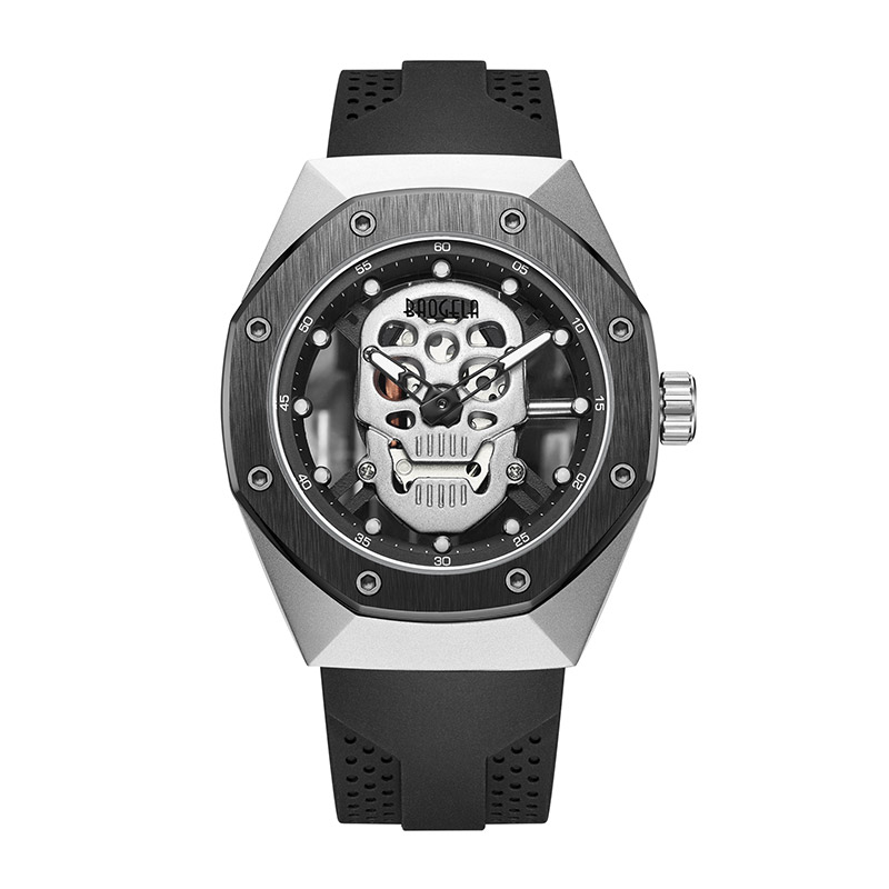 Baogela Skeleton tarkkailee miehiä, jotka ontto vedenpitäväksi rannekellolle Skull Dial Sotilas Sports Watch Man Relogios Masculino 1902