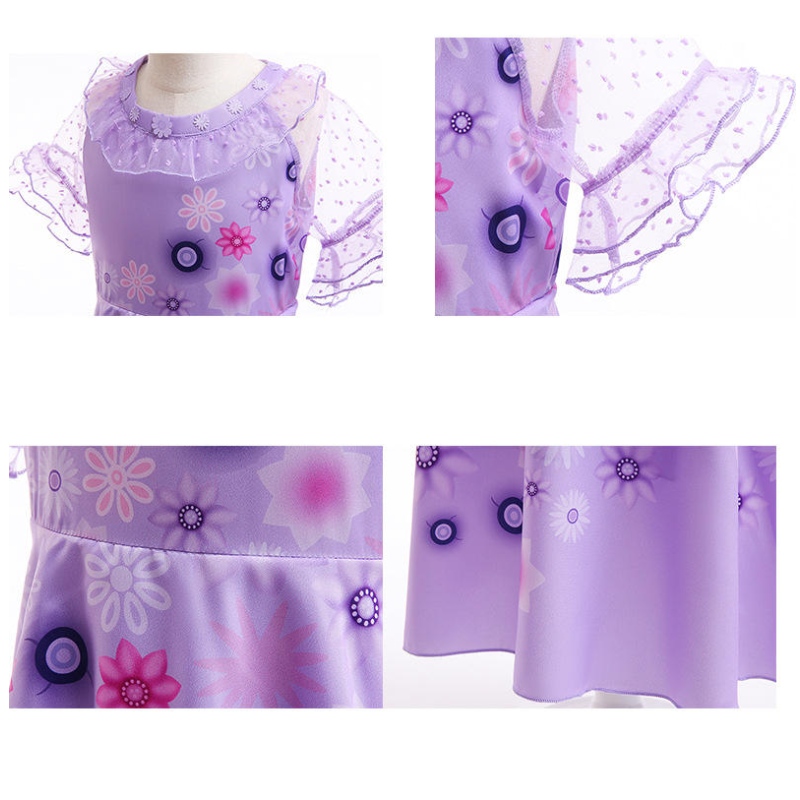 Carnival Encanto Isabella TV -elokuva Cosplay Girls Lyhythiha kukka Ruffles Princess Party vaatteiden pukupukut
