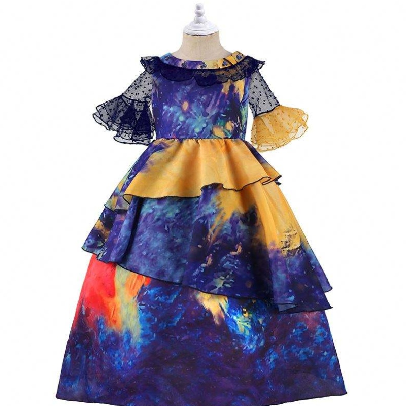 Baige cosplay Isabella Purple Anime Encanto Dress Carnival Party Princess -puku tytöille