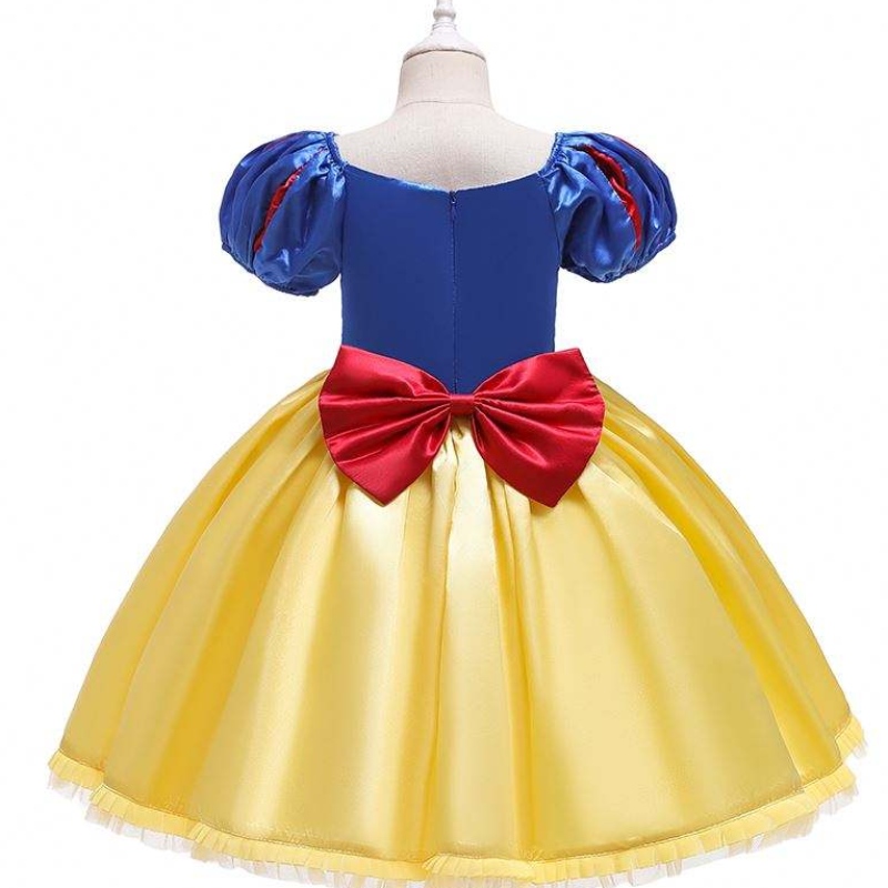Baige Uusi saapuminen Lyhyt hihat Lumivalkoinen frock Girl Christmas Halloween -juhlpuku D0677