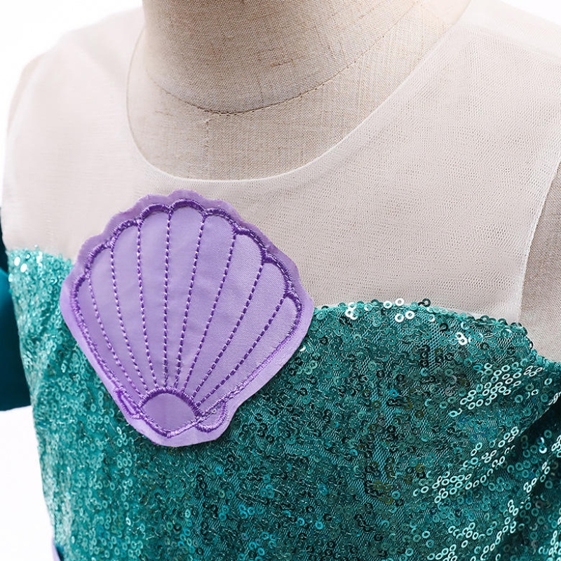 Merenneito prinsessa tyttö mekko lapset Halloween cosplay -puvut tyttövauva violetti mekko lapset syntymäpäiväjuhlat vaatteet tutu mekko