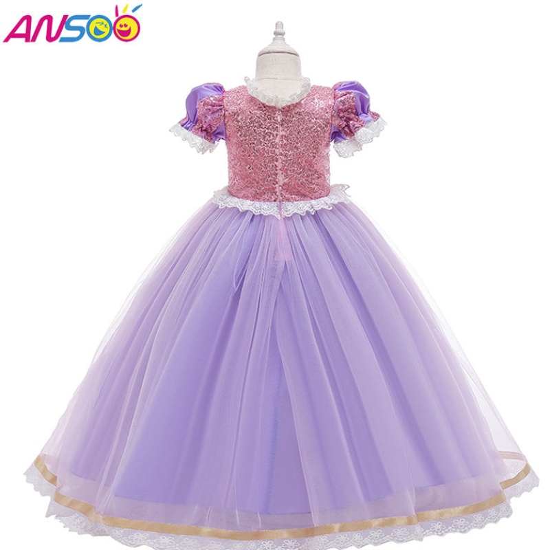 Ansoo Kids Syntymäpäiväjuhlimekot Halloween Easter Carnival Cosplay -prinsessa Sofia Rapunzel pukeutuu tyttöjen puku