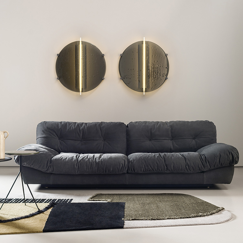italialainen suunnittelunukkuja laiska sohvanahkainen baxter cloud -sohva poikkileikkauskalusteet olohuone
