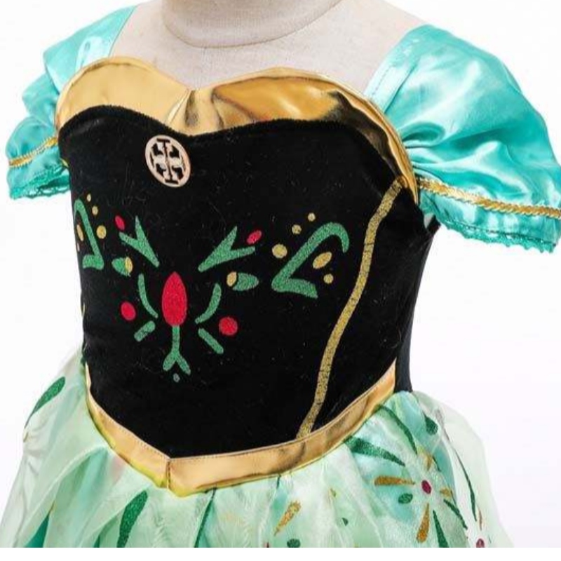 Jääprinsessa Coronation Vihreä puku Taapero Little Girls Anna Green Princess -mekko HCGD-007