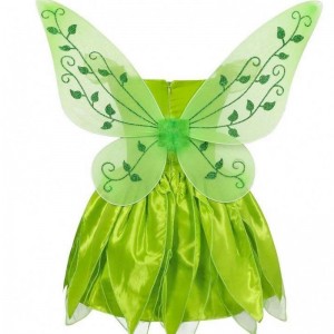 Toddler Kid Halloween Cosplay Syntymäpäiväasut Sarja Tanssiva Butterfly Green Fairy Wing Tinker Bell Dress 2-10T HCTB-001