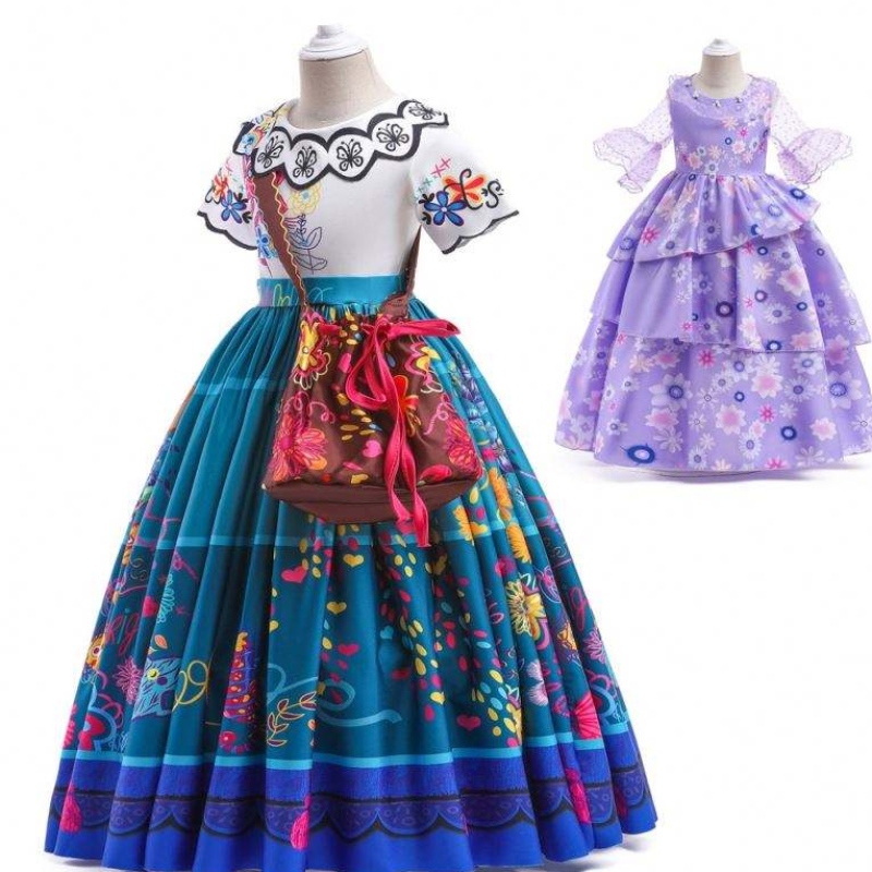 Tehtaan suora tarjonta uusi Carnival Kids Party Cosplay -puku Isabella Purple Encanto -mekko lapsille HCIS-001