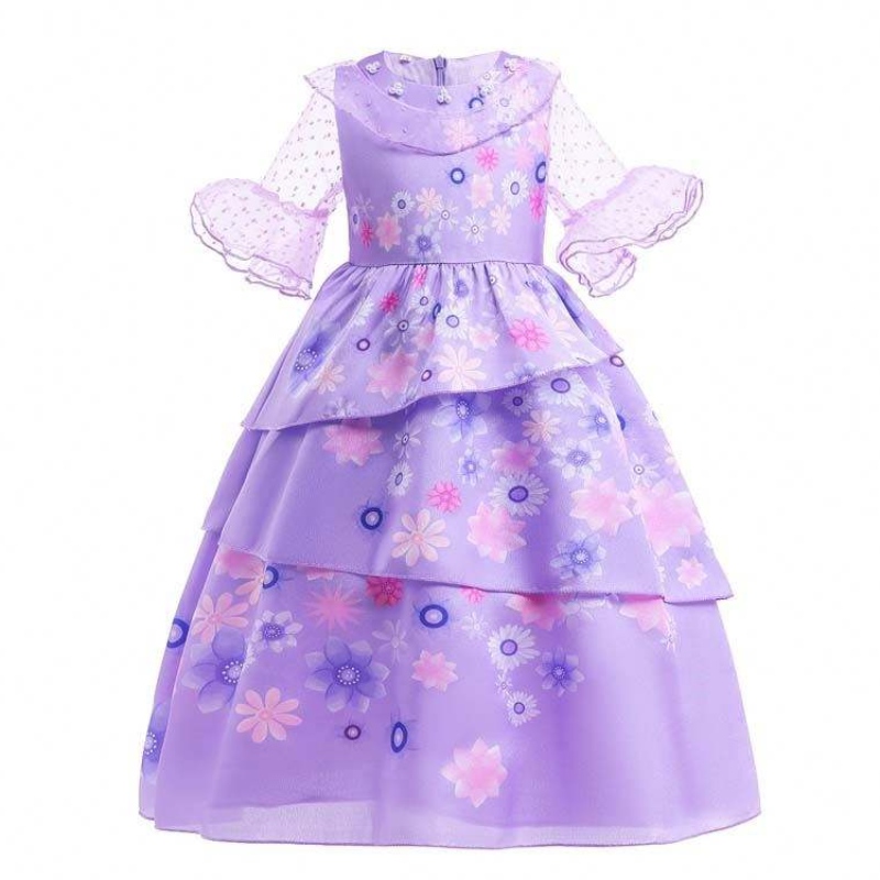 Tehtaan suora tarjonta uusi Carnival Kids Party Cosplay -puku Isabella Purple Encanto -mekko lapsille HCIS-001