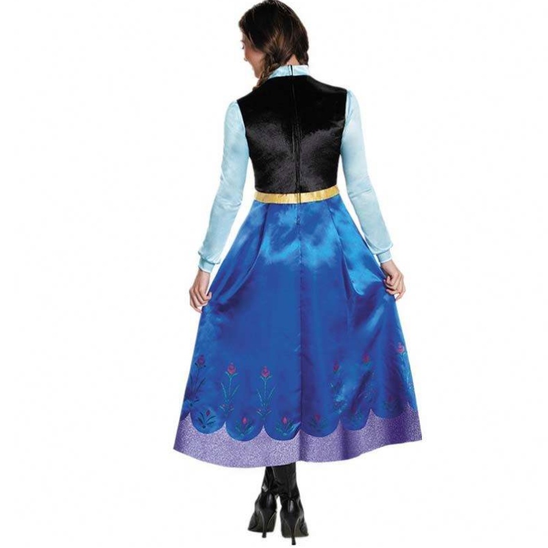 Myyjä 2022 Aikuinen Elsa Anna Cosplay Woman Halloween -puku Prinsessa Dress Aikuinen Anna Puku Cloak HCGD-053