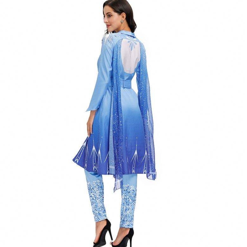 2022 Uudet saapujat aikuisten lumikuningatar Elsa cosplay Halloween-puku Naiset HCGD-055