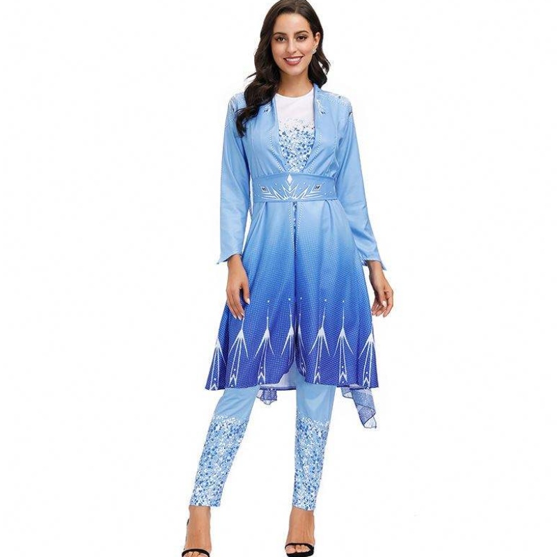 2022 Uudet saapujat aikuisten lumikuningatar Elsa cosplay Halloween-puku Naiset HCGD-055