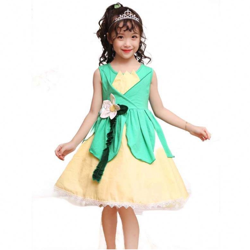 Lasten Halloween-puku Tiana-puku prinsessa ja tyttöjen sammakkopuku HCTB-007