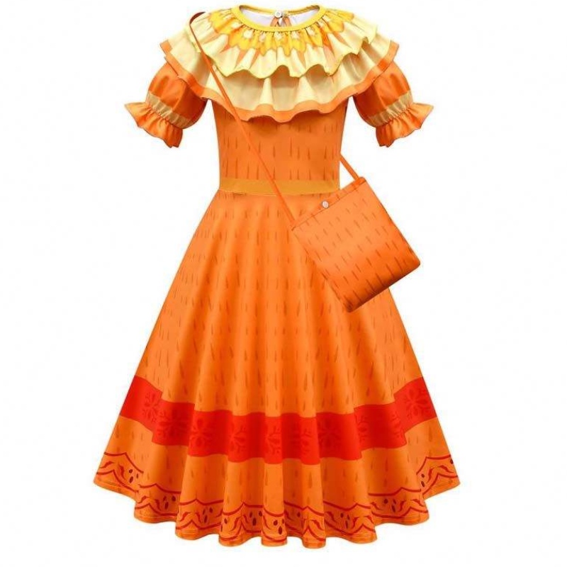 Syntymäpäiväjuhlat Halloween asuu tyttöjen taikaperhe Dolores Encanto -puku tytöille HCIS-006