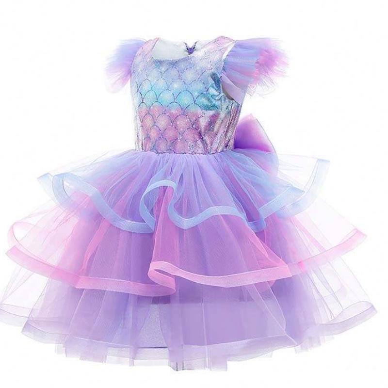 2022 Tyttöjen syntymäpäiväjuhlat Merenneito Crown Kaulakoru Prinsessa Tyttö Mermaid-mekko lapsille tytöt HCMM-004