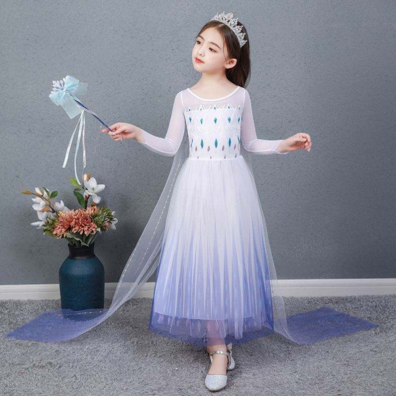 Baige Kids Girl Fancy Cosplay Long Cape Cosplay Party Princess Elsa -mekkopuku