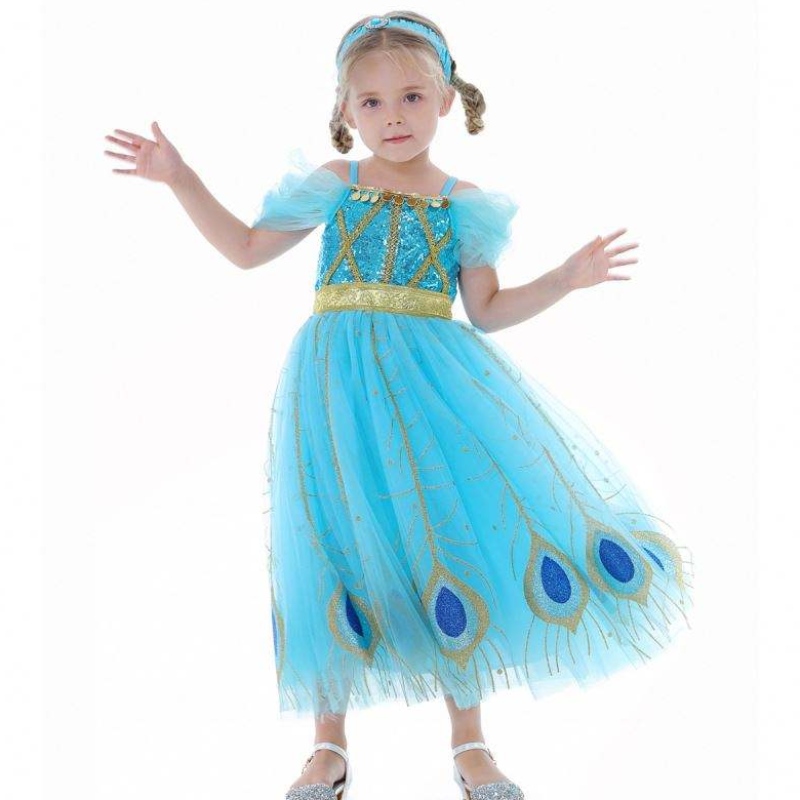 Baige Newjasmine Princess -mekko Halloween Cosplay -puku Kids Party Dress BX8140