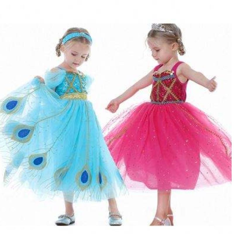 Baige Newjasmine Princess -mekko Halloween Cosplay -puku Kids Party Dress BX8140