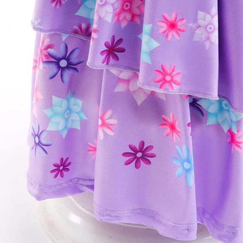 2022 UUSI FAITY KIDEN Encanto -puku Isabella cosplay Flower Printed Daily Wear -mekko tytölle laukussa