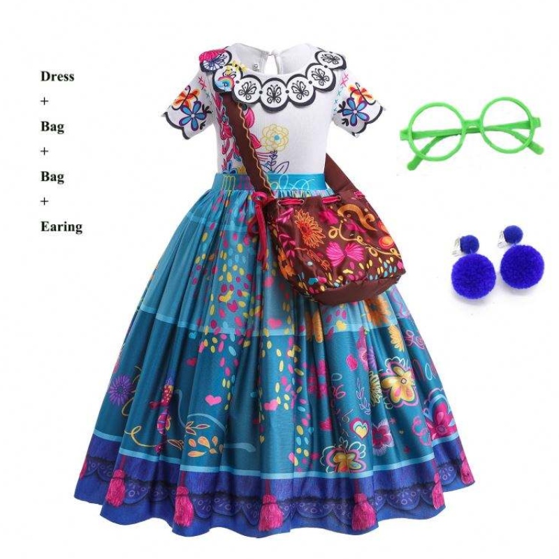 Uusi saapumislapset Upea karnevaali Halloween Princess Dress Encanto Mirabel Isabella -mekko