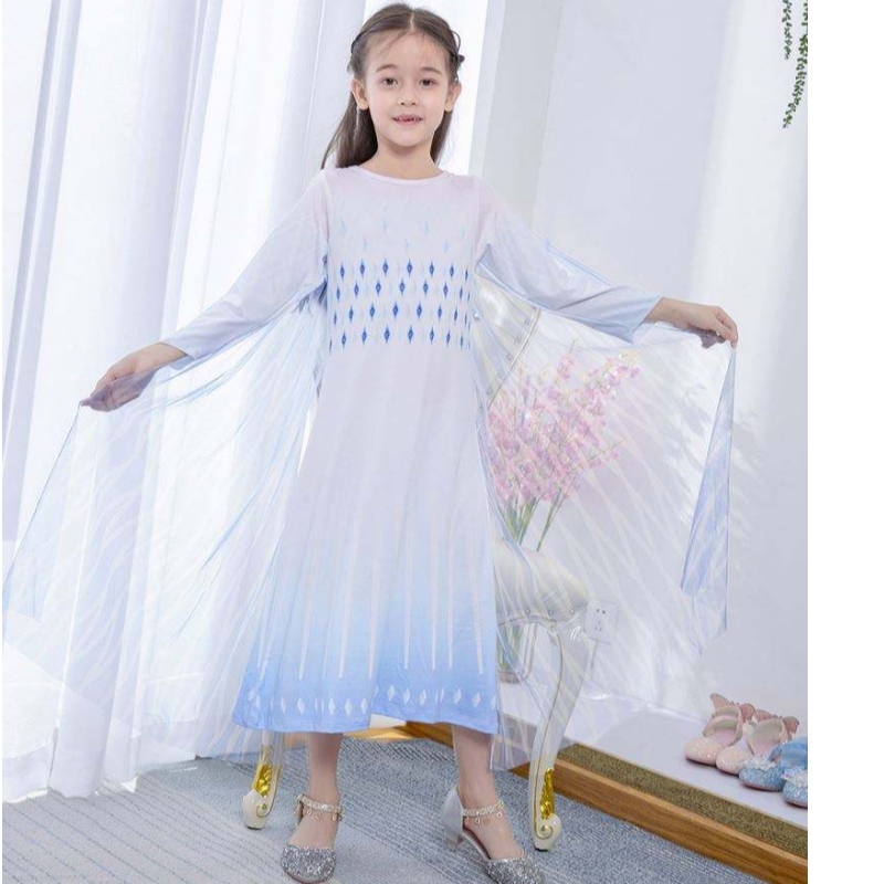 Baige White Princess Elsa Dress Girls -mekot Halloween -pukut lapsille TV&elokuvapukut