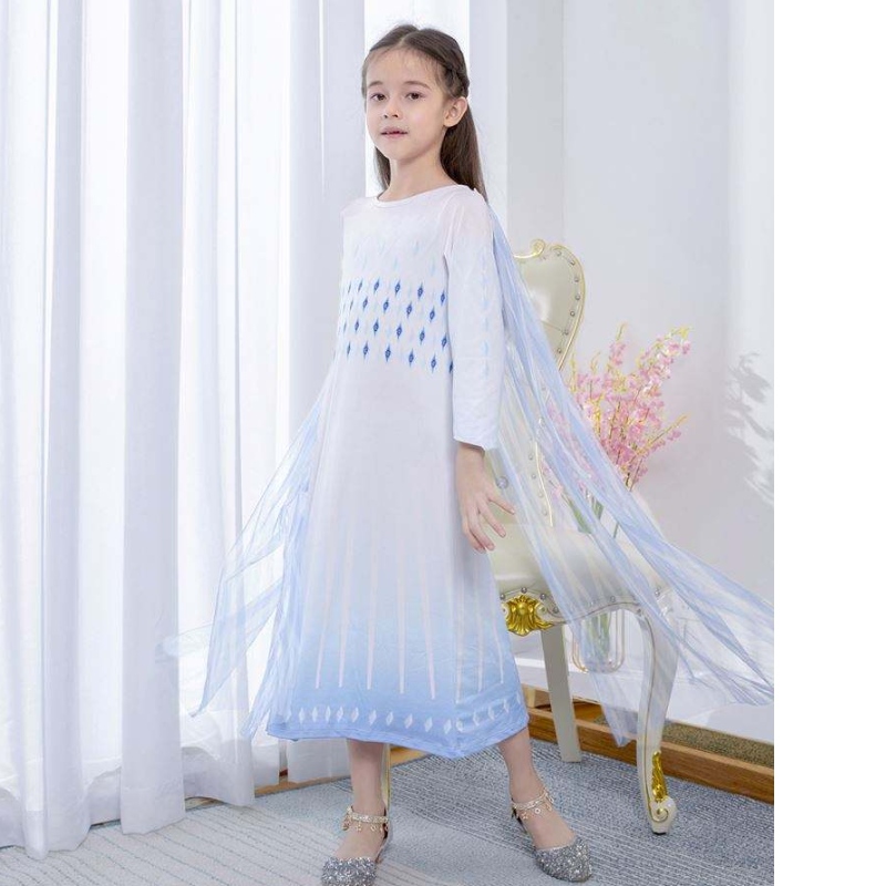 Baige White Princess Elsa Dress Girls -mekot Halloween -pukut lapsille TV&elokuvapukut