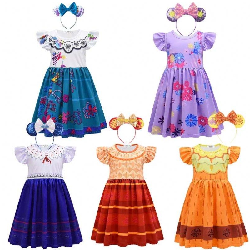 Tytöt Encanto Charm -mekko Encanto Disguise Carnival Summer Virgin -lapset Prinsessa Midi Mirabel Isabela Syntymäpäiväjuhlpuku u u