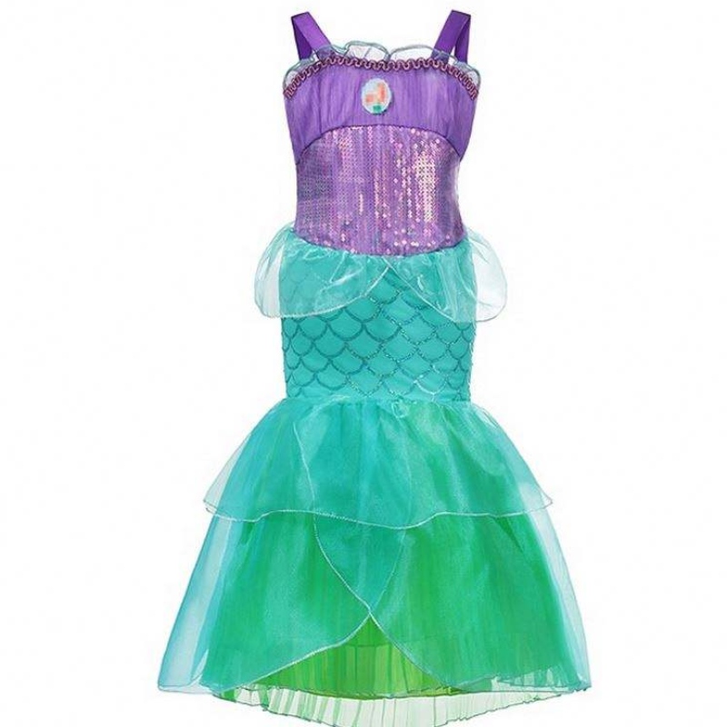 Tytöt Pikku merenneito Ariel Princess Dress Cosplay -pukut lapsille tyttövauva Mermaid -pukeutumisasarjat Halloween -vaatteet