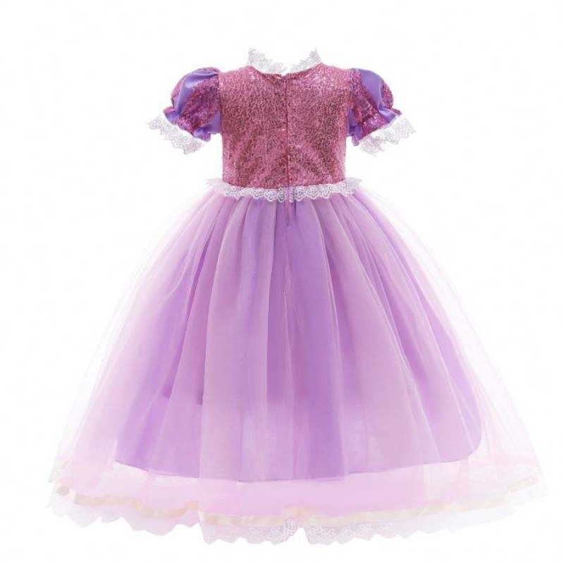 Prinsessa mekko lumivalkoinen mekko tyttö Rapunzel -mekko
