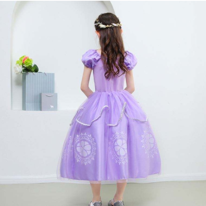 Halloween -pukujen lasten prinsessa Sofia -mekon tyttöjen prinsessa Sofia -mekko Lasten pukeutuminen cosplay -puku
