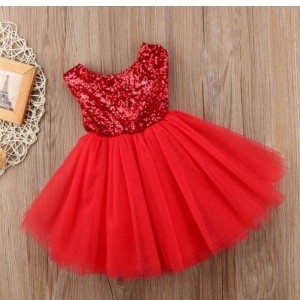 Kuuma myynnin lasten vaatteet turvonnut prinsessa hame paljettiset vauva kukka tyttö selkänoton tutu -mekko
