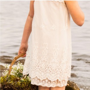 Tyttöjen vaatteet kesällä 2022 tyttöjen puuvillapitsi mekko lapsille Lasten vaatteet valkoinen pitsi prinsessa Korean söpö mekko